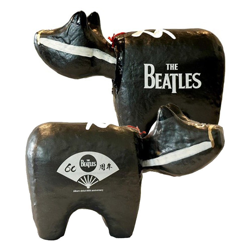 THE BEATLES ビートルズ (結成 65周年 ) - meets Japanese traditional craft Album debut 60th anniversary / 赤べこ / 黒色 / インテリア置物 - PGS